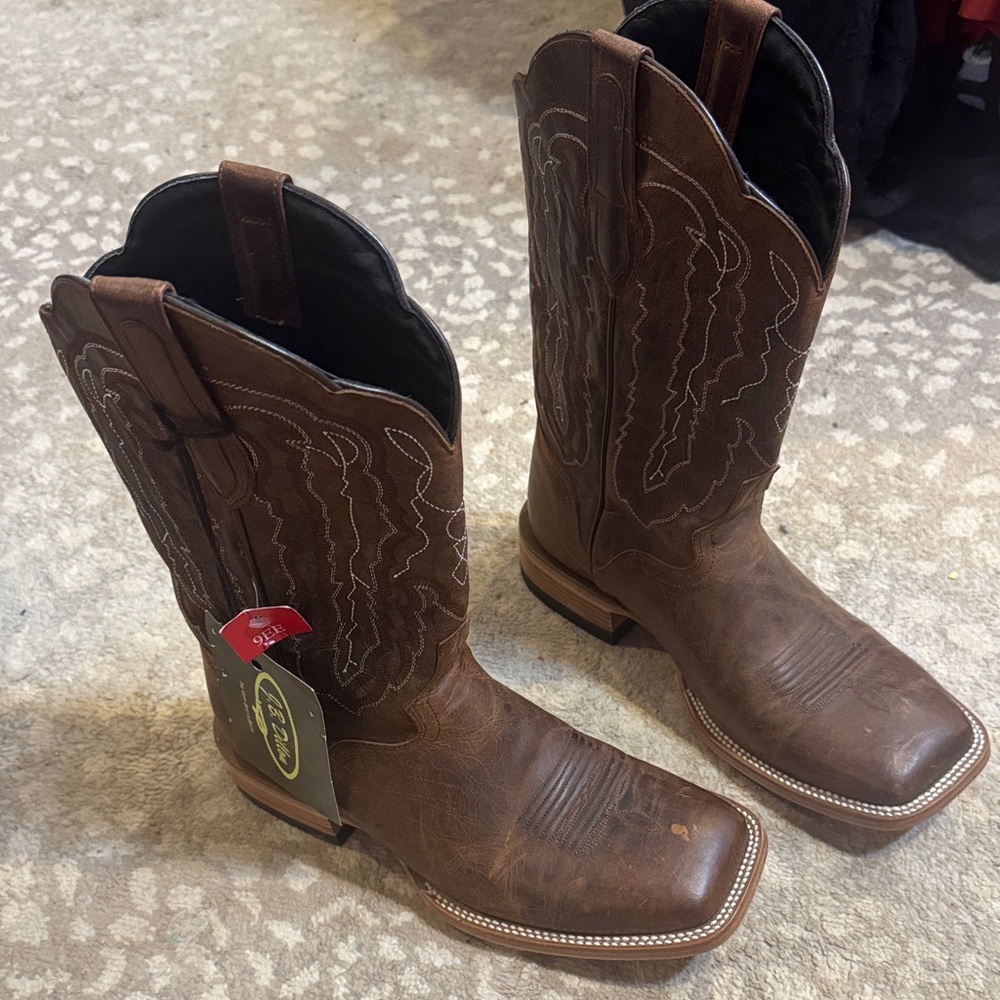 J.B. Dillon Tan Leather Cowboy Boots